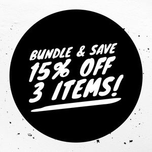 Buy 3 items and get 15% off!
